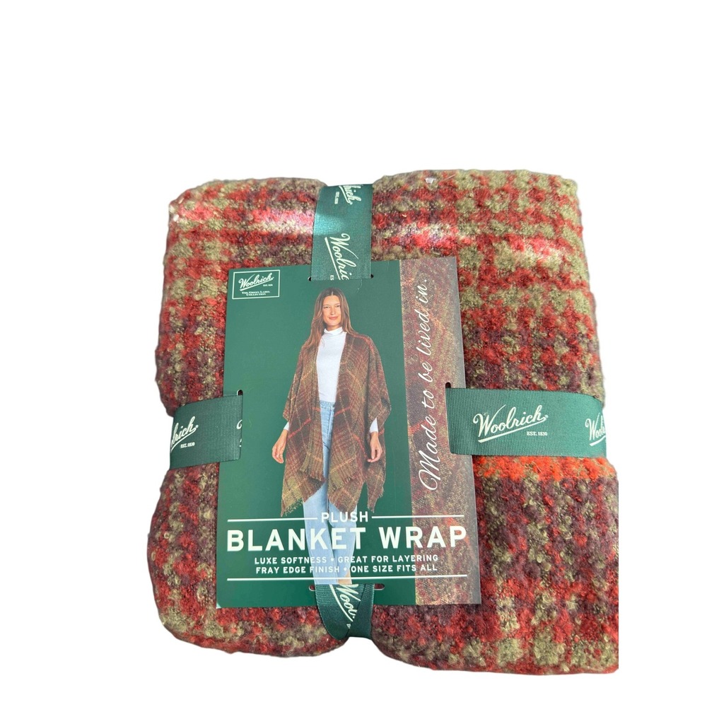 Woolrich Plush Blanket Wrap Shawl Soft Cozy Festival Moody Rustic Cabin One Size